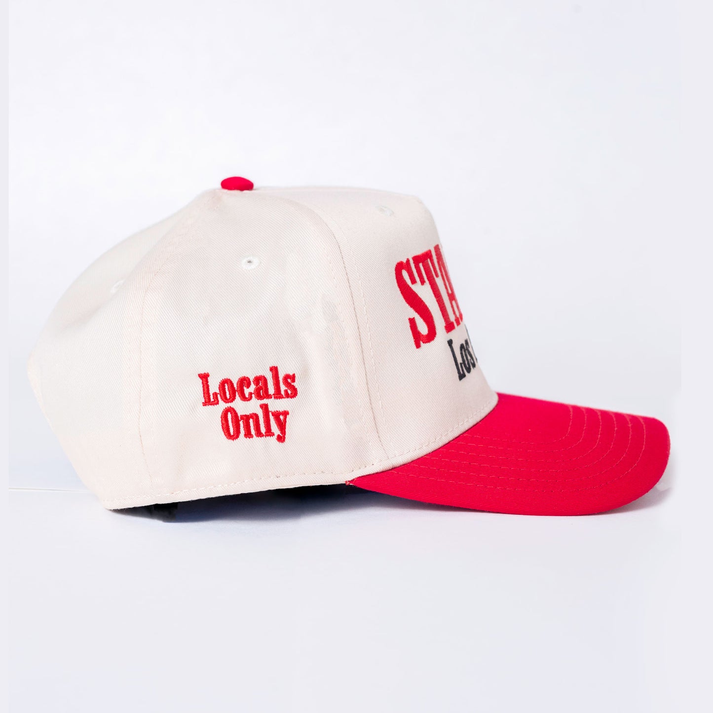 Stained LA Red and Cream Baseball Hat