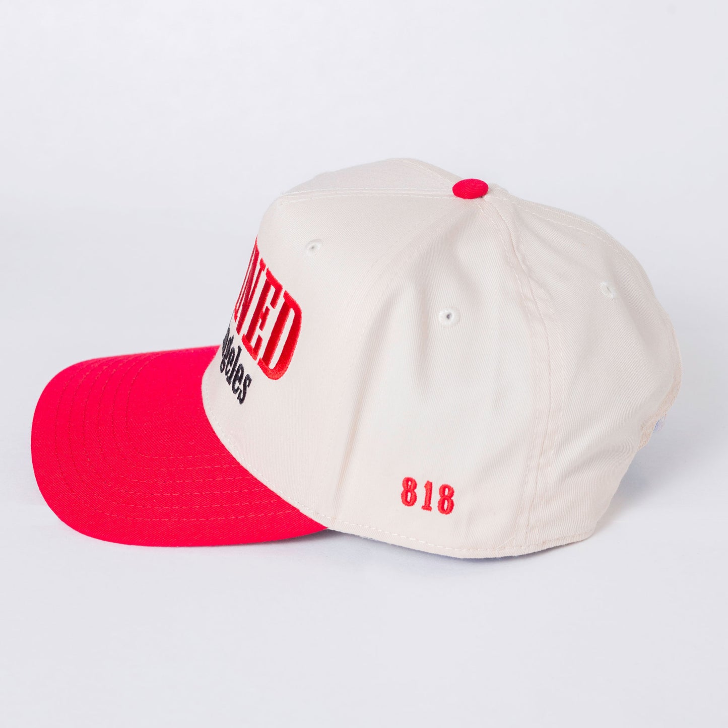 Stained LA Red and Cream Baseball Hat